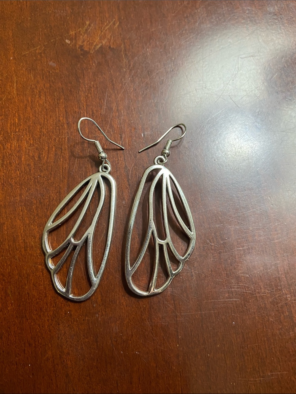 paparazzi Silver-Tone Openwork Butterfly Wing Drop Earrings